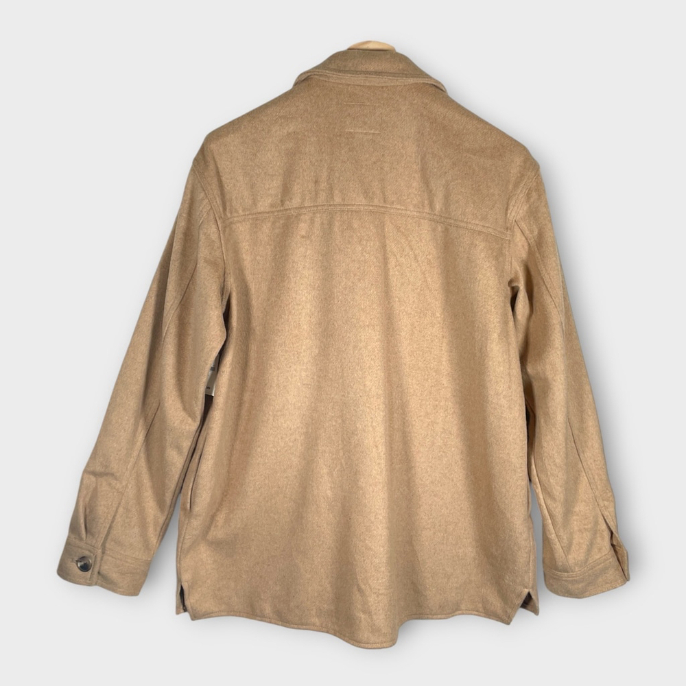 OLD NAVY Soft-Brushed Utility Shacket LARGE TALL Wool Blend Camel Oversized NEW - Picture 3 of 10